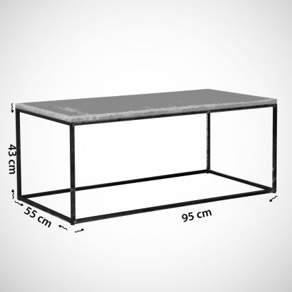 Soffbord ROYAL 43x95 cm svart