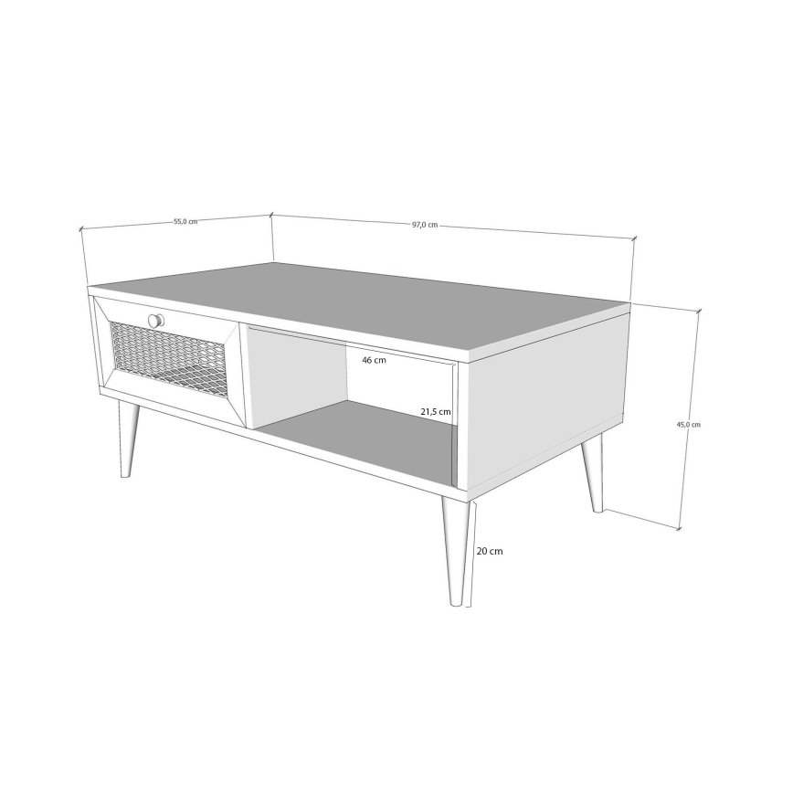 Soffbord SIDYMA 45x97 cm brun