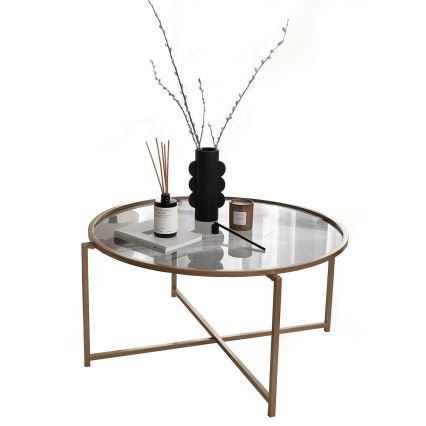 Soffbord SOL 40x83 cm guld/genomskinlig