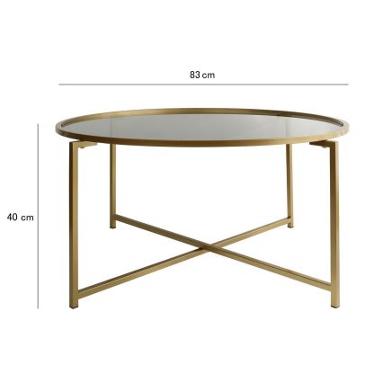 Soffbord SOL 40x83 cm guld/genomskinlig