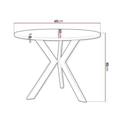Soffbord STK 50x65 cm svart/vit