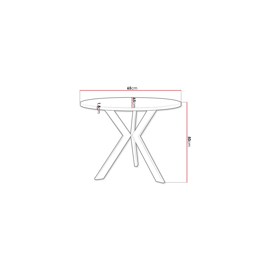 Soffbord STK 50x65 cm svart/vit