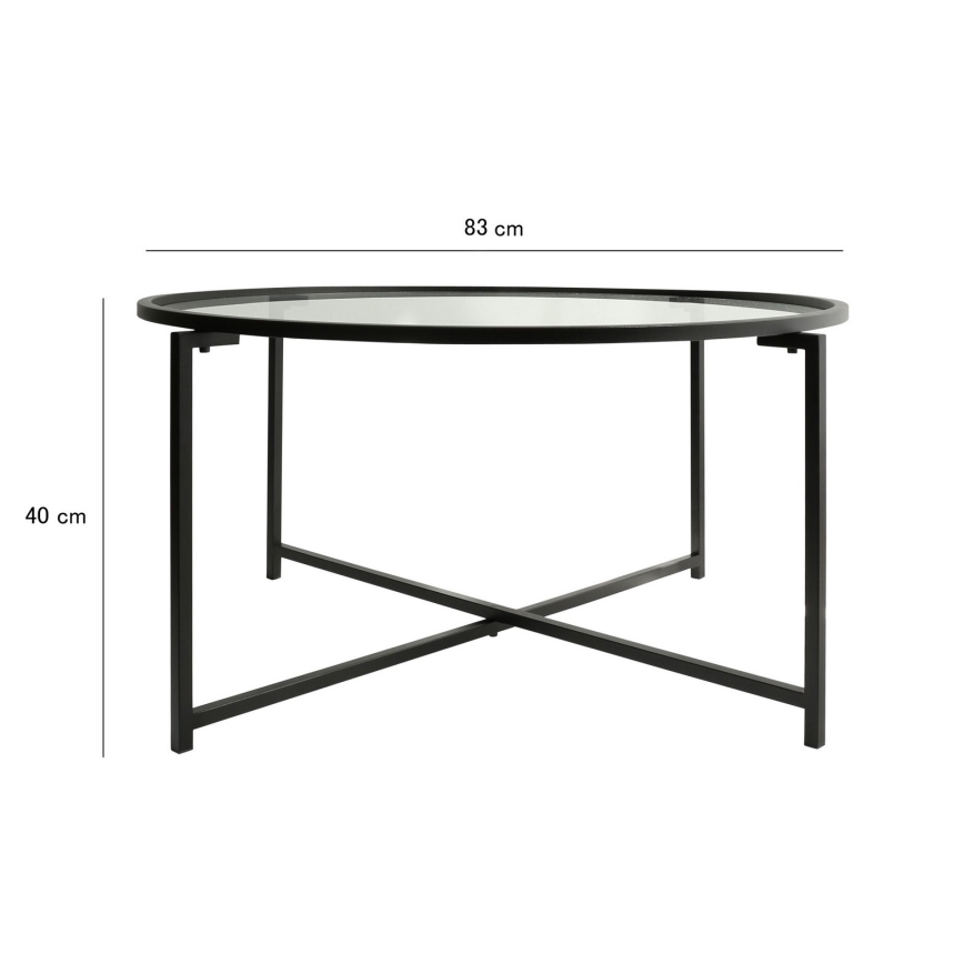 Soffbord SUN 40x83 cm svart