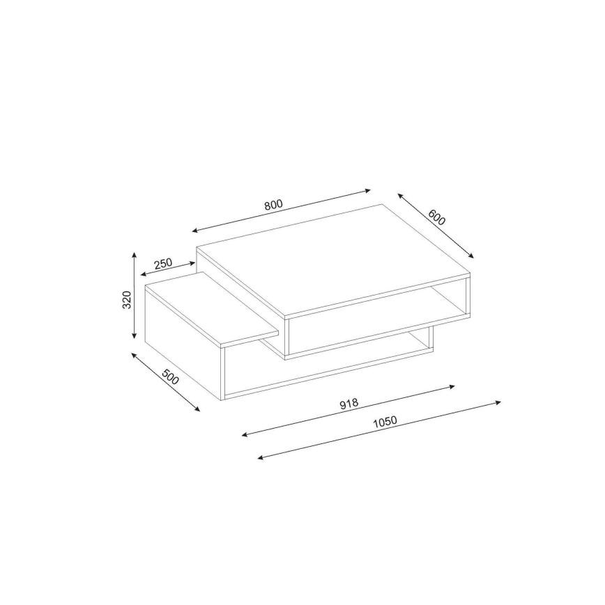 Soffbord TAB 32x105 cm beige/vit