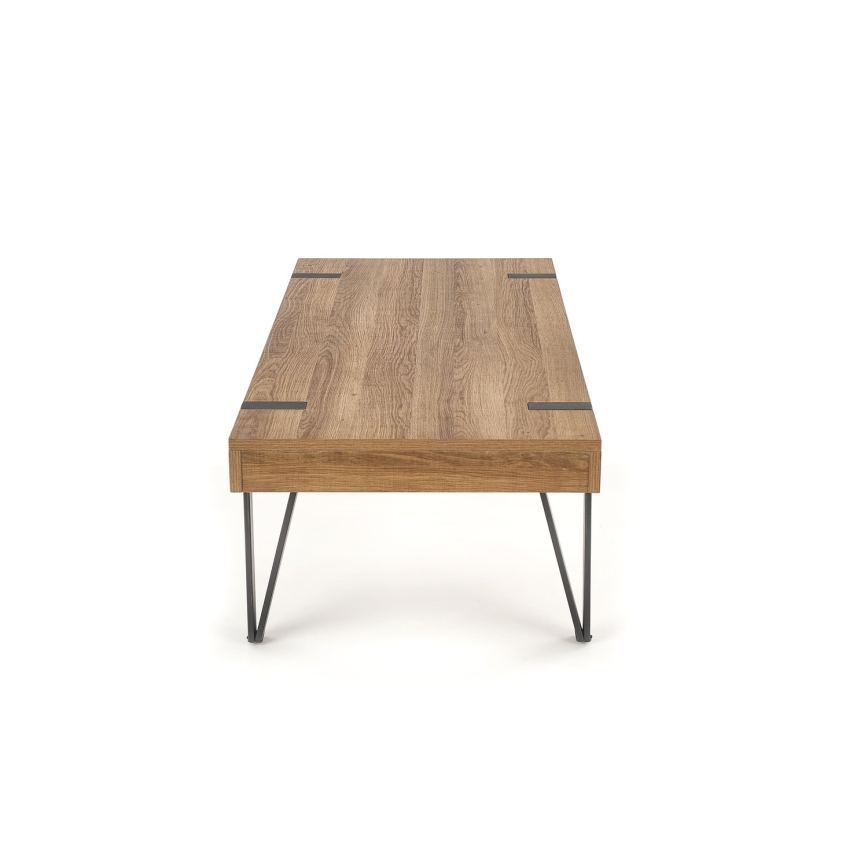 Soffbord TULUZA 41x120 cm gyllene valnöt/svart