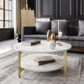 Soffbord VERSY 37x90 cm vit/guld