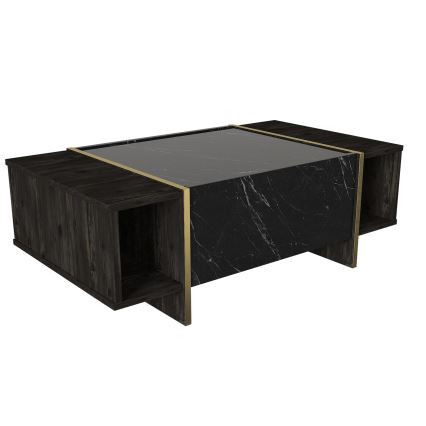 Soffbord VEYRON 37,3x103,8 cm svart/guld