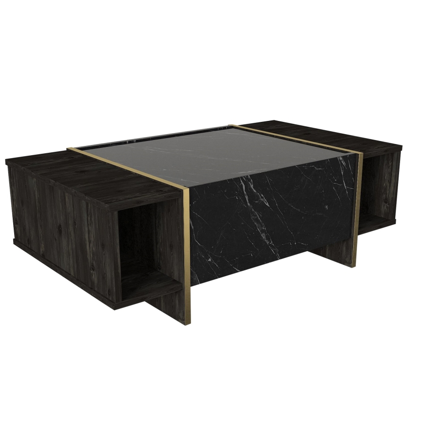 Soffbord VEYRON 37,3x103,8 cm svart/guld