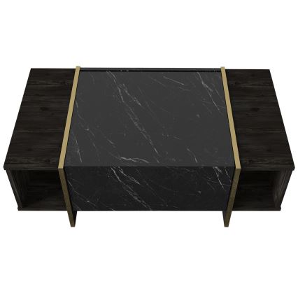 Soffbord VEYRON 37,3x103,8 cm svart/guld