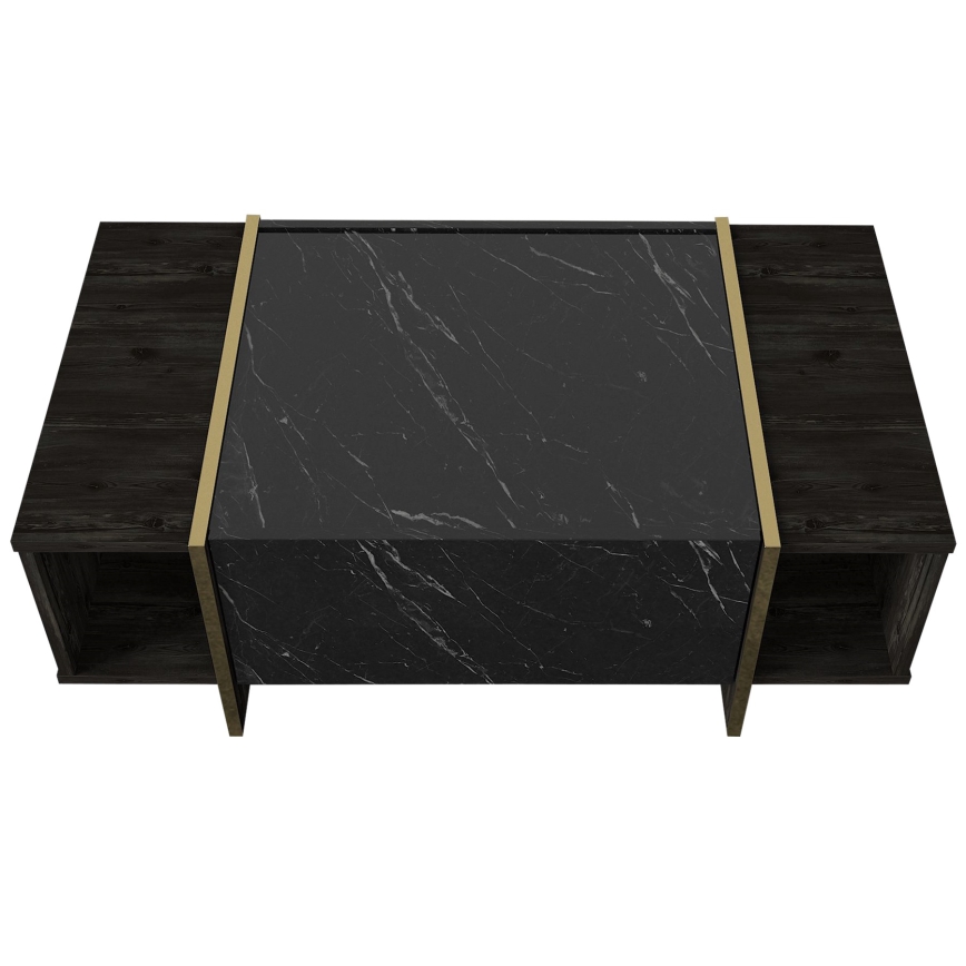 Soffbord VEYRON 37,3x103,8 cm svart/guld