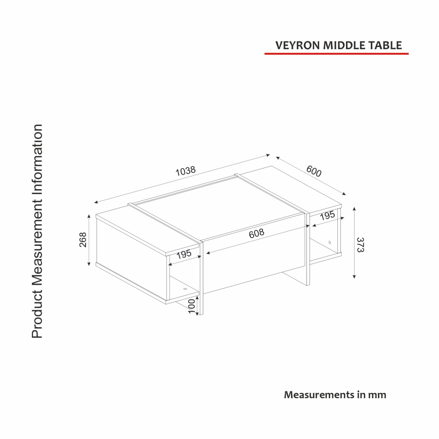 Soffbord VEYRON 37,3x103,8 cm svart/guld