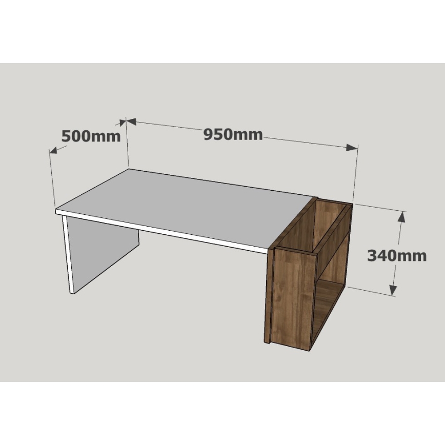 Soffbord VIEW 34x95 cm vit