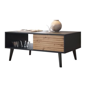 Soffbord WILLOW 46x104 cm svart/brun