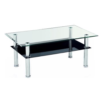 Soffbord YOLANDA 50x103 cm genomskinlig/skinande krom