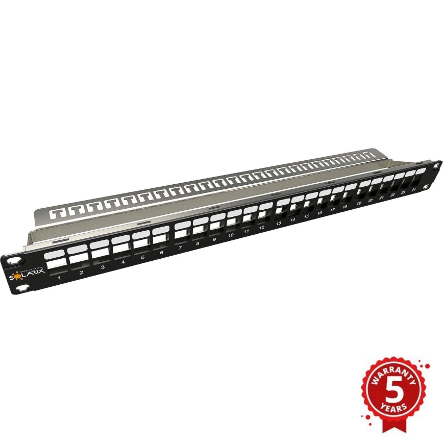 Solarix - 19" modulär tom patch panel 24 portar 1U