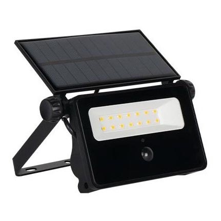 Solcells-LED-strålkastare med sensor, 30 W, 5,5 V, 3000 mAh, IP65