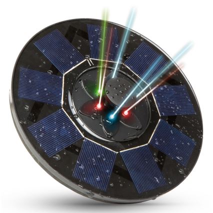 Solcellsfontän 2W/5V 1500mAh IP44 flerfärgad