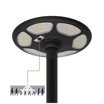 Solcellsgatubelys med LED och sensor SOLSUMI LED/25W/3,2V IP54 25000 mAh + fjärrkontroll