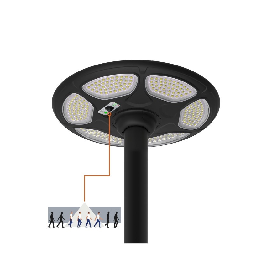 Solcellsgatubelys med LED och sensor SOLSUMI LED/25W/3,2V IP54 25000 mAh + fjärrkontroll