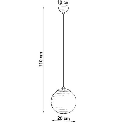 Ljusskrona med upphängningsrem  TOYA 1xE27/60W/230V diameter  20 cm