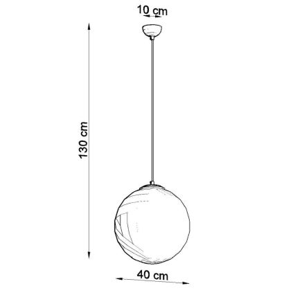 Ljusskrona med upphängningsrem  TOYA 1xE27/60W/230V diameter  40 cm