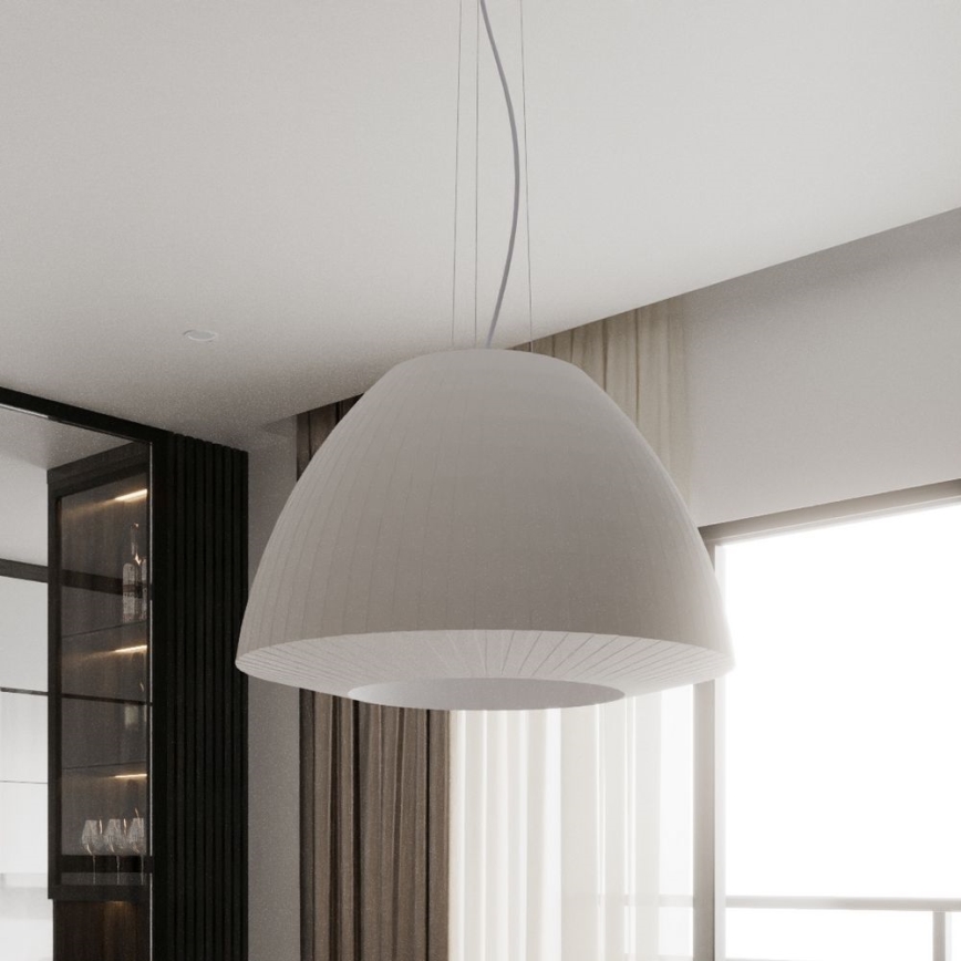 Ljusskrona med upphängningsrem  BELLA 3xE27/60W/230V diameter  60 cm vit