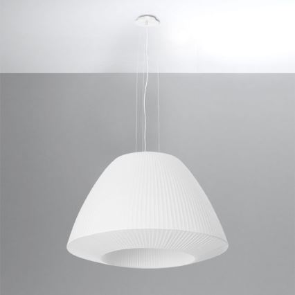 Ljusskrona med upphängningsrem  BELLA 3xE27/60W/230V diameter  60 cm vit