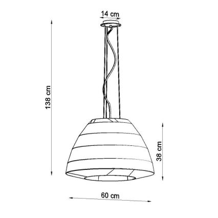 Ljusskrona med upphängningsrem  BELLA 3xE27/60W/230V diameter  60 cm vit