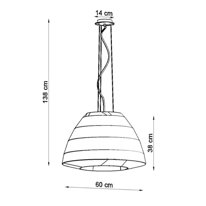 Ljusskrona med upphängningsrem  BELLA 3xE27/60W/230V diameter  60 cm vit