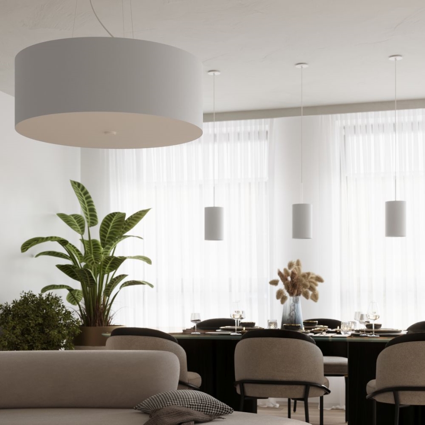 Ljusskrona med upphängningsrem  OTTO 1xE27/60W/230V diameter  15 cm vit