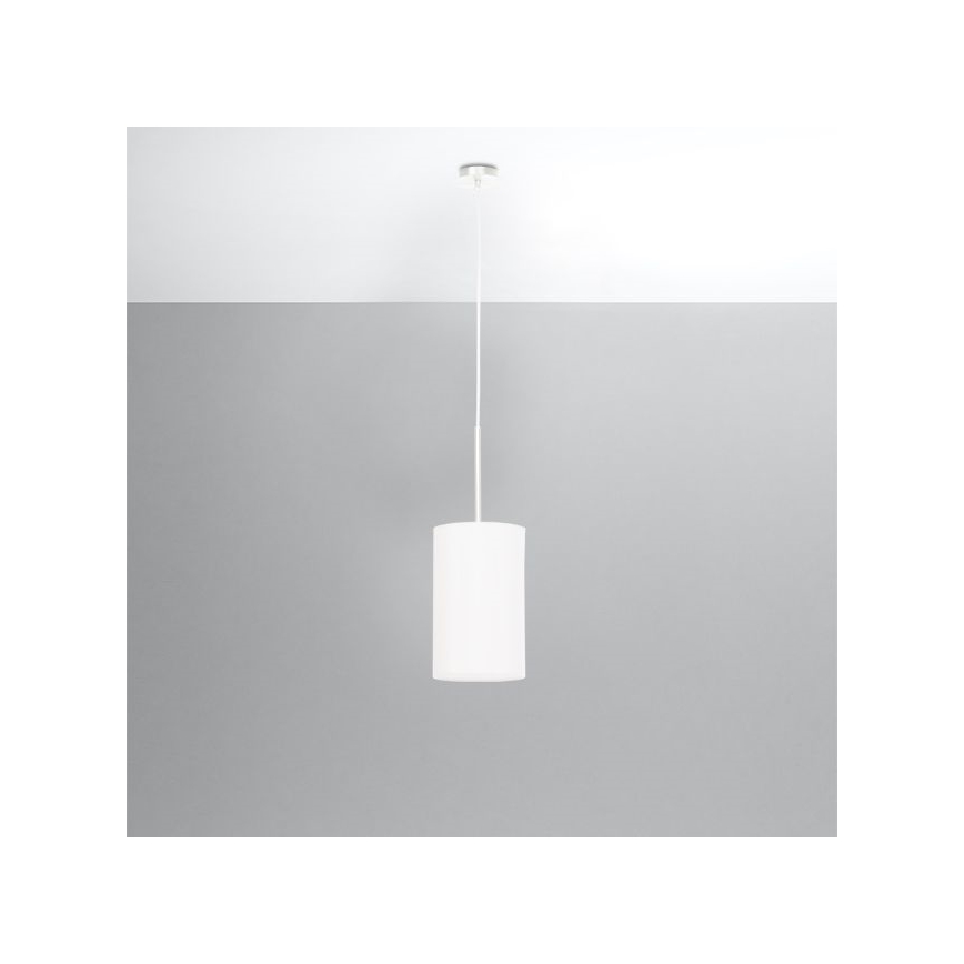 Ljusskrona med upphängningsrem  OTTO 1xE27/60W/230V diameter  15 cm vit
