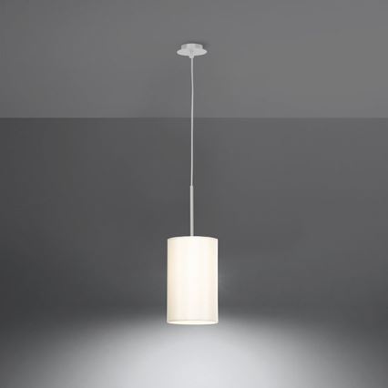 Ljusskrona med upphängningsrem  OTTO 1xE27/60W/230V diameter  15 cm vit