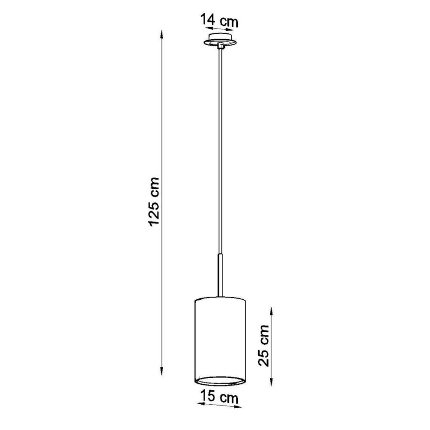 Ljusskrona med upphängningsrem  OTTO 1xE27/60W/230V diameter  15 cm vit