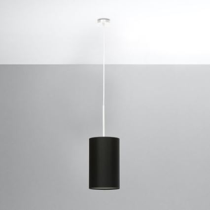Ljusskrona med upphängningsrem  OTTO 1xE27/60W/230V diameter  15 cm svart