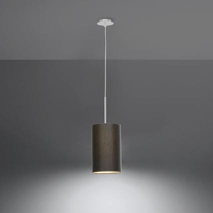 Ljusskrona med upphängningsrem  OTTO 1xE27/60W/230V diameter  15 cm svart