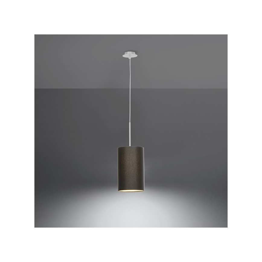 Ljusskrona med upphängningsrem  OTTO 1xE27/60W/230V diameter  15 cm svart