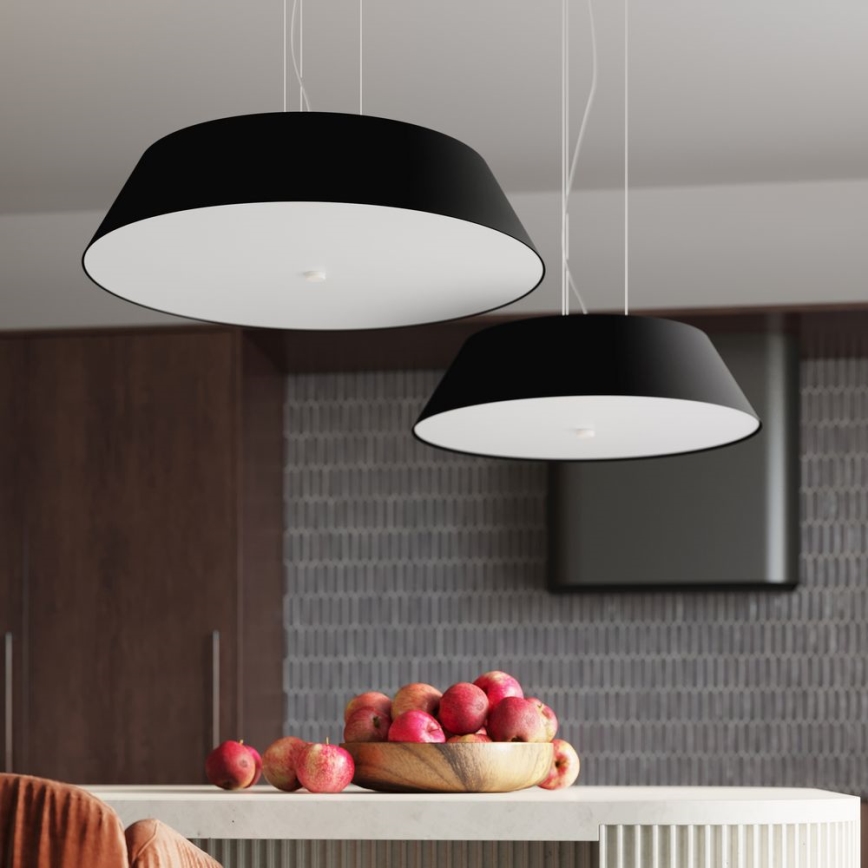 Ljusskrona med upphängningsrem  VEGA 5xE27/60W/230V diameter  60 cm svart