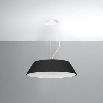 Ljusskrona med upphängningsrem  VEGA 5xE27/60W/230V diameter  60 cm svart