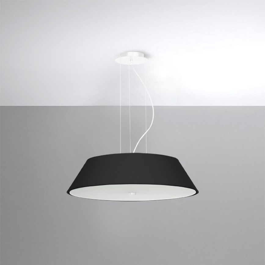 Ljusskrona med upphängningsrem  VEGA 5xE27/60W/230V diameter  60 cm svart