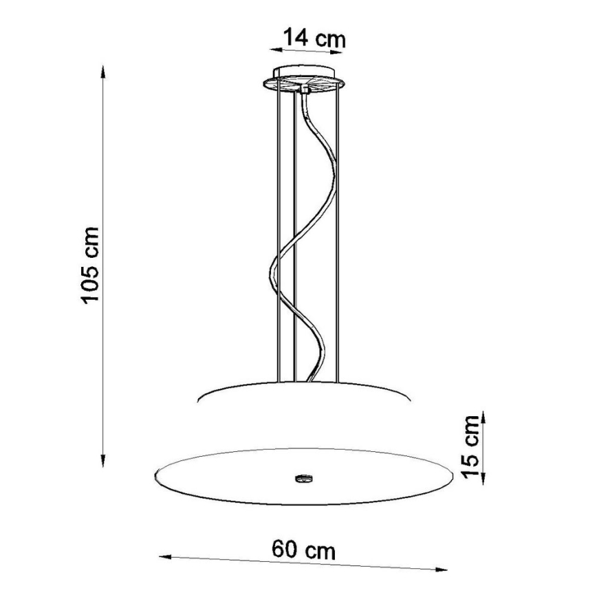 Ljusskrona med upphängningsrem  VEGA 5xE27/60W/230V diameter  60 cm svart