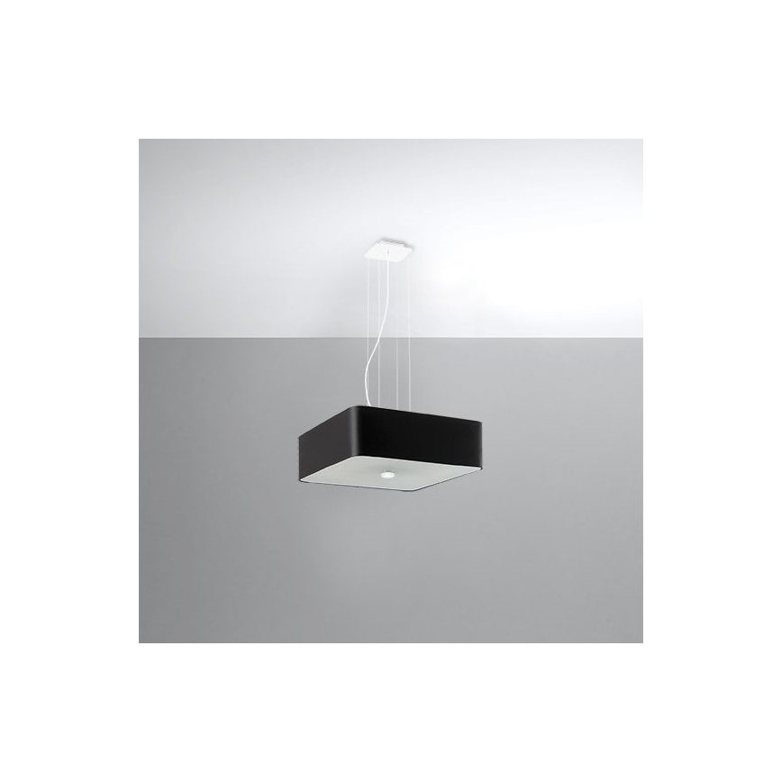 Ljusskrona med upphängningsrem  LOKKO 5xE27/60W/230V 45 cm svart