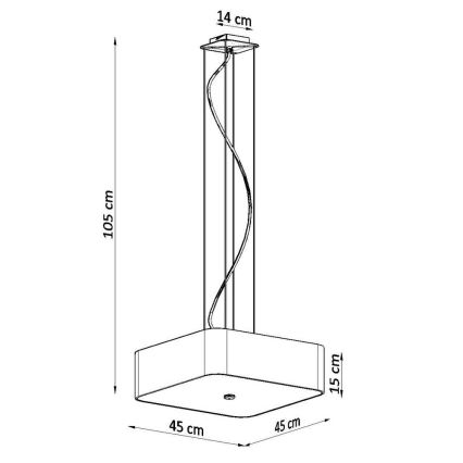 Ljusskrona med upphängningsrem  LOKKO 5xE27/60W/230V 45 cm svart