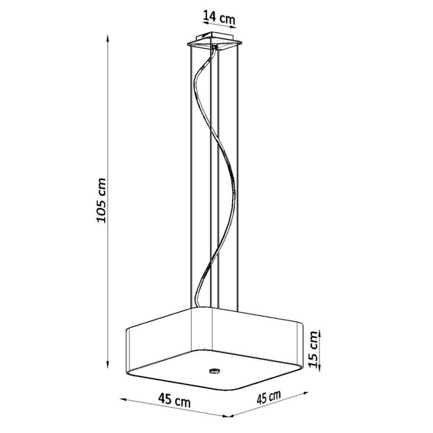 Ljusskrona med upphängningsrem  LOKKO 5xE27/60W/230V 45 cm svart