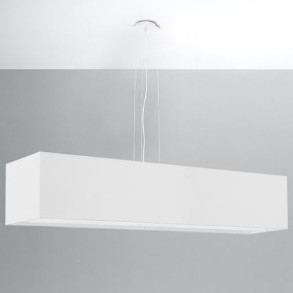 Ljusskrona med upphängningsrem  SANTA 5xE27/60W/230V 120 cm vit