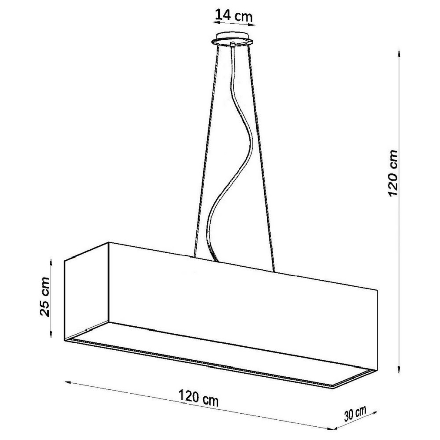 Ljusskrona med upphängningsrem  SANTA 5xE27/60W/230V 120 cm vit