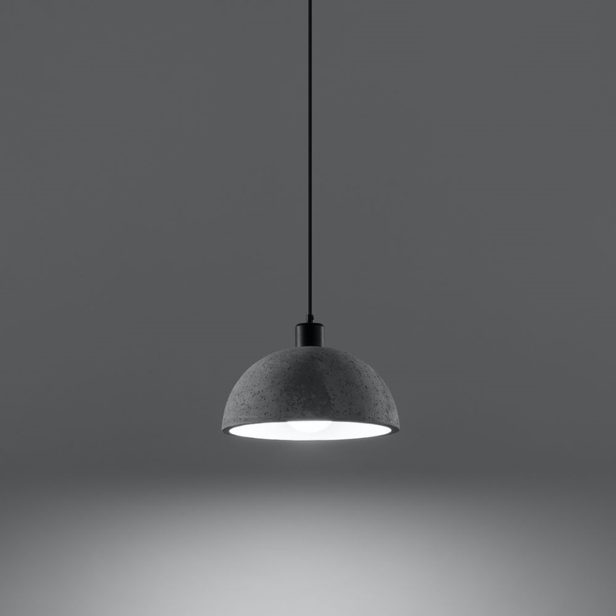 Ljusskrona med upphängningsrem  PABLITO 1xE27/60W/230V betong