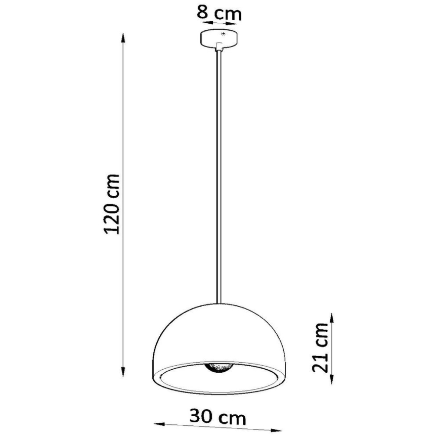 Ljusskrona med upphängningsrem  PABLITO 1xE27/60W/230V betong