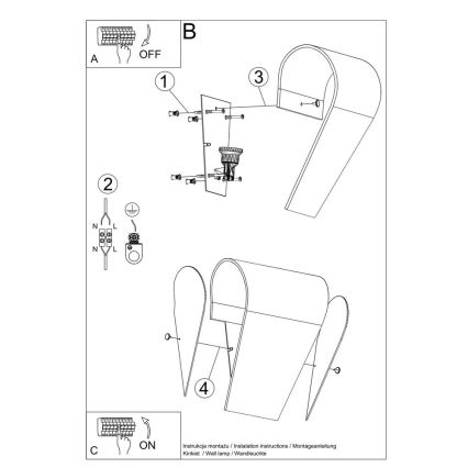 Vägglampa  CLINO 1xE27/46W/230V