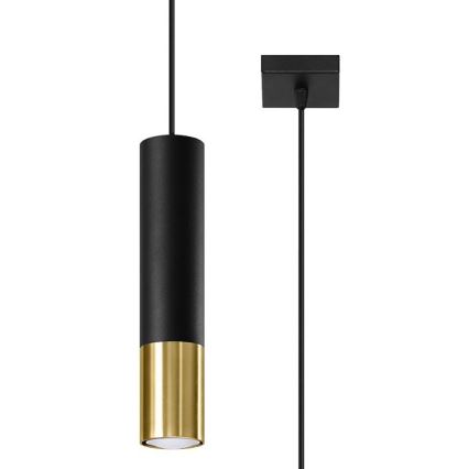 Ljusskrona med upphängningsrem  LOOPEZ 1xGU10/40W/230V svart /gyllene