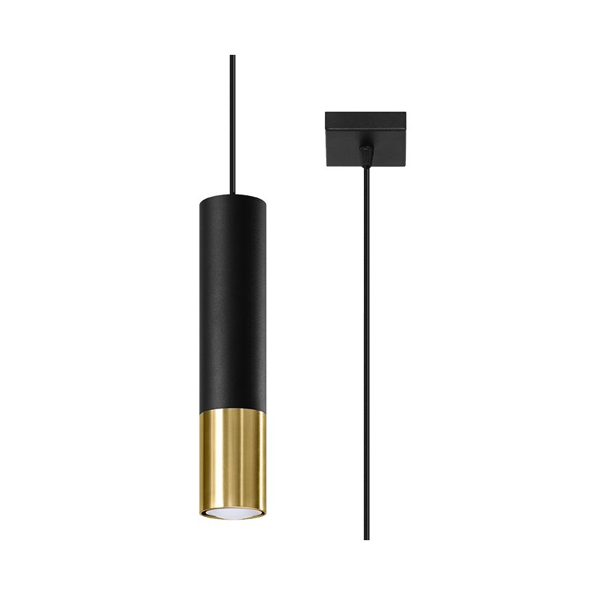 Ljusskrona med upphängningsrem  LOOPEZ 1xGU10/40W/230V svart /gyllene